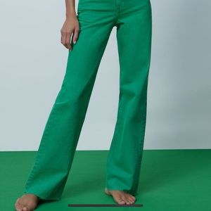 Zara 14 green high waisted 2021 collection